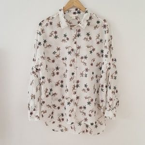 Summery animal print 80s inspo camp shirt